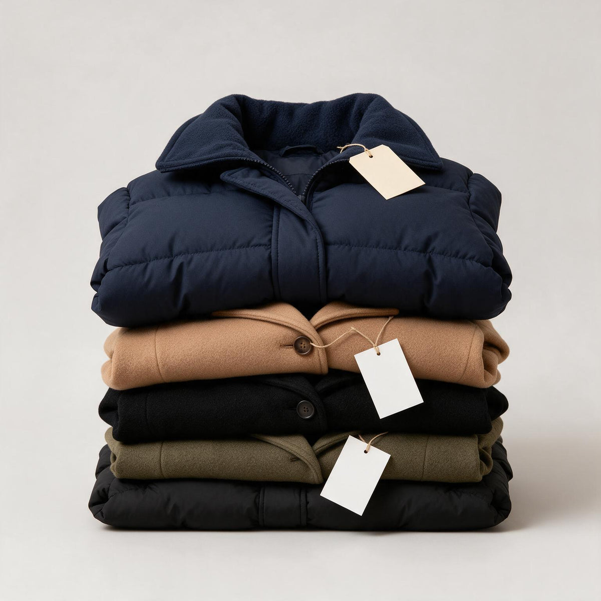 Lote 5x outerwear – abrigos y chaquetas de marca, nuevos con etiqueta, 5 piezas